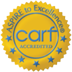 CARF-accredited badge